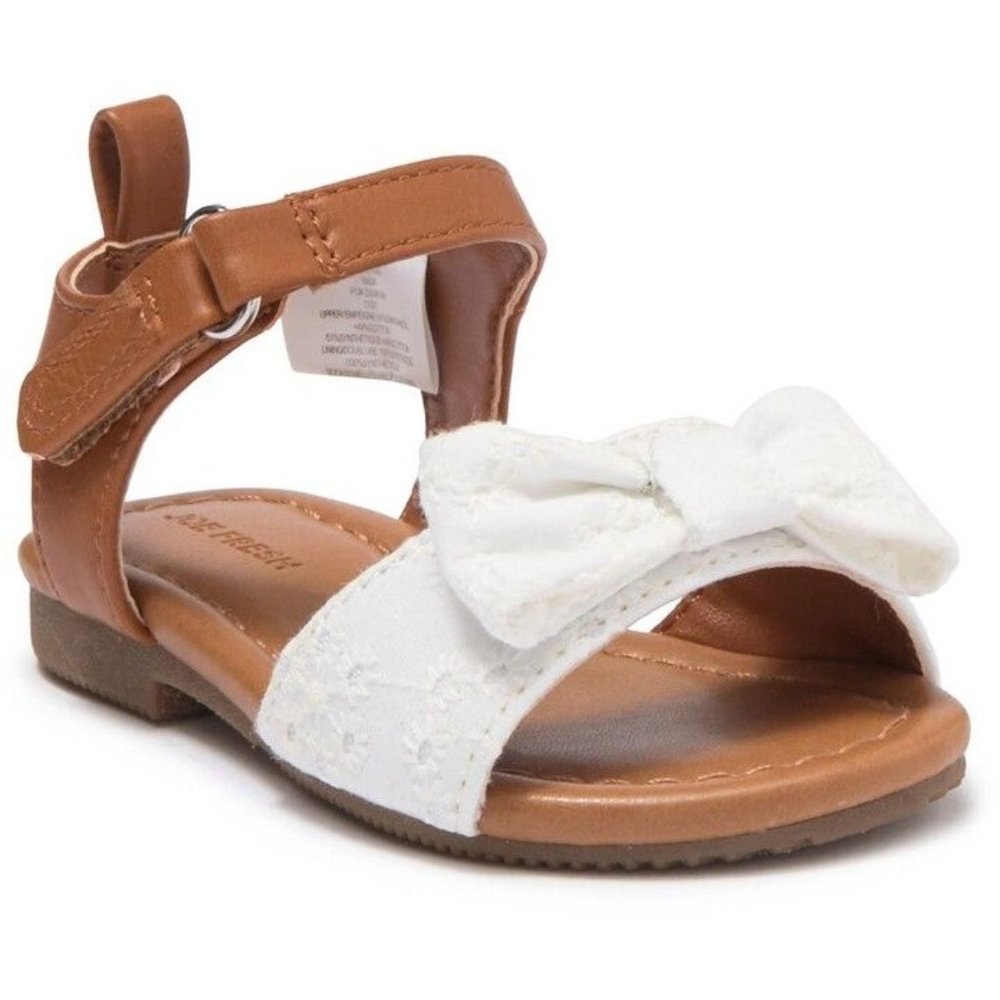 JOE FRESH Laren Eyelet Bow Ankle Strap Sandal - Size 4 NWT